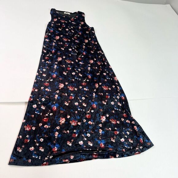 Natural Life Dress Womens Large Black Floral Pattern Sleeveless Crew-Neck Maxi - Picture 1 of 8